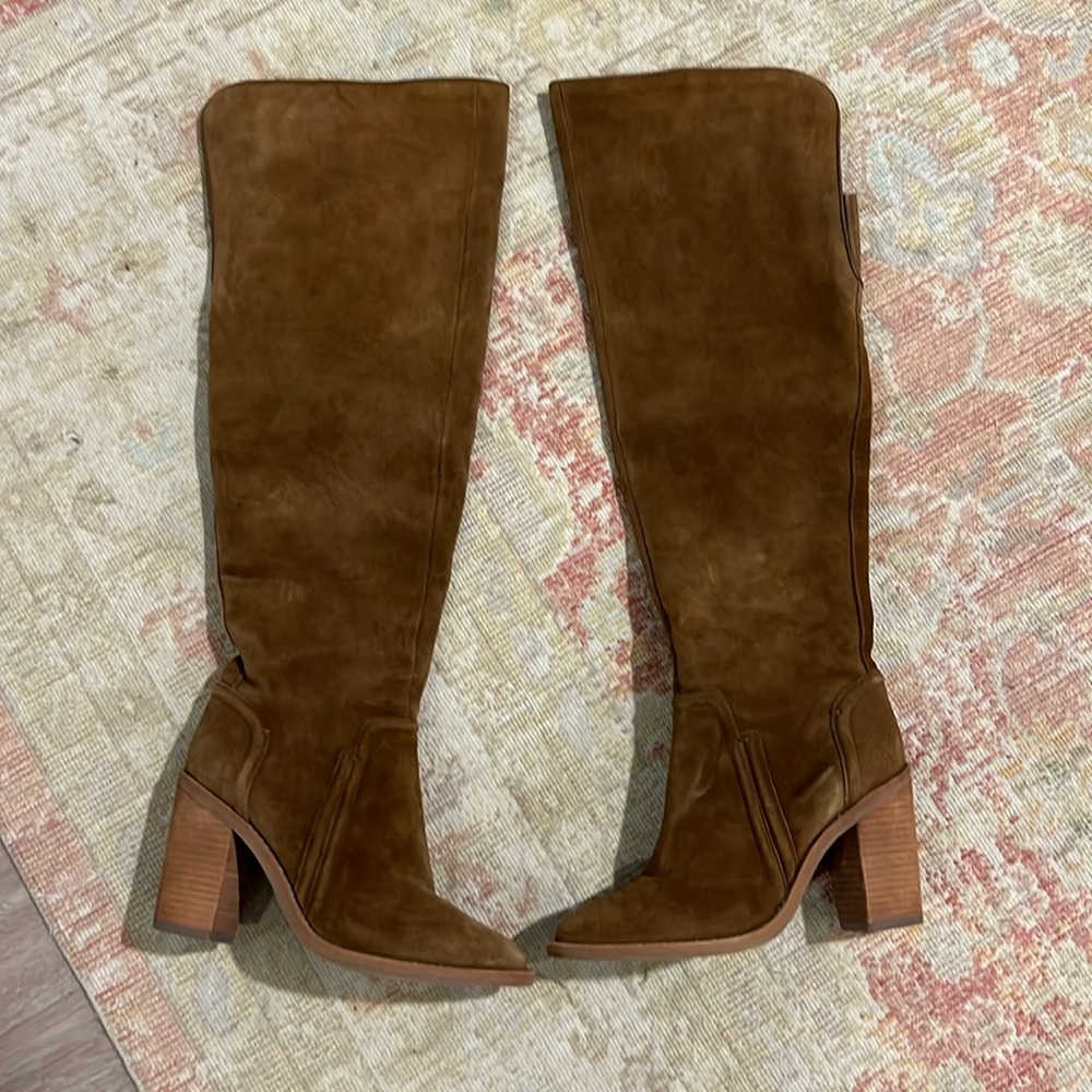 Vince Camuto Brown knee-high boots wide calf
